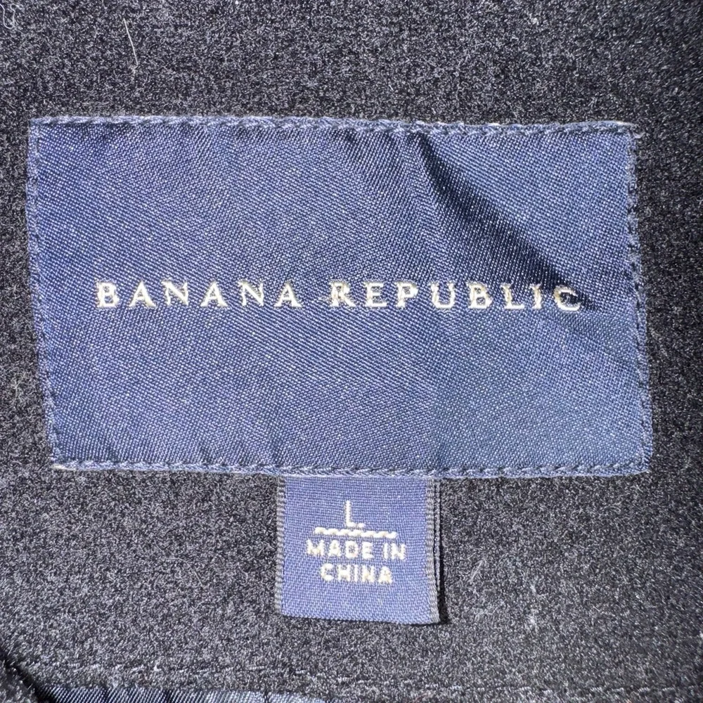 BANANA REPUBLIC MENS MEDIUM WOOL BLEND JACKET COAT BLACK FULL  ZIP